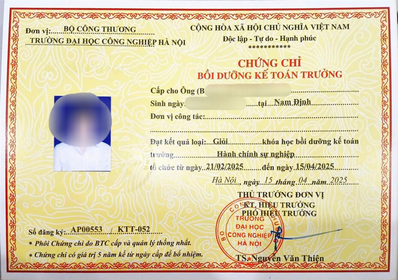 Lớp kế toán trưởng Hành Chính Sự Nghiệp K17 (KG ngày 27/9 học tối thứ 7 và CN)