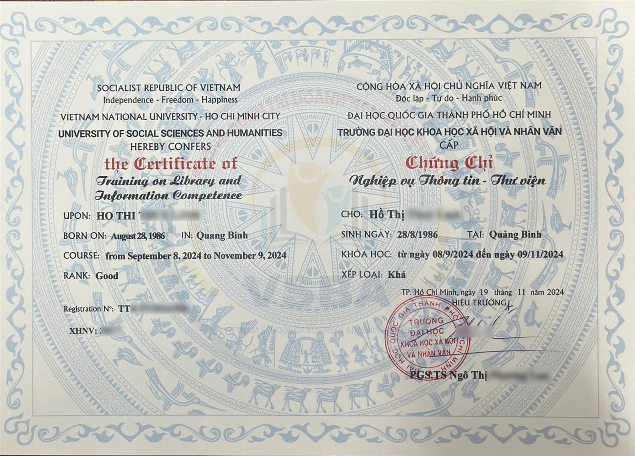 CHỨNG CHỈ NGHIỆP VỤ THÔNG TIN – THƯ VIỆN