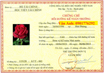 CHỨNG CHỈ KẾ TOÁN TRƯỞNG HÀNH CHÍNH SỰ NGHIỆP - HỌC VIỆN TÀI CHÍNH- BỘ TÀI CHÍNH